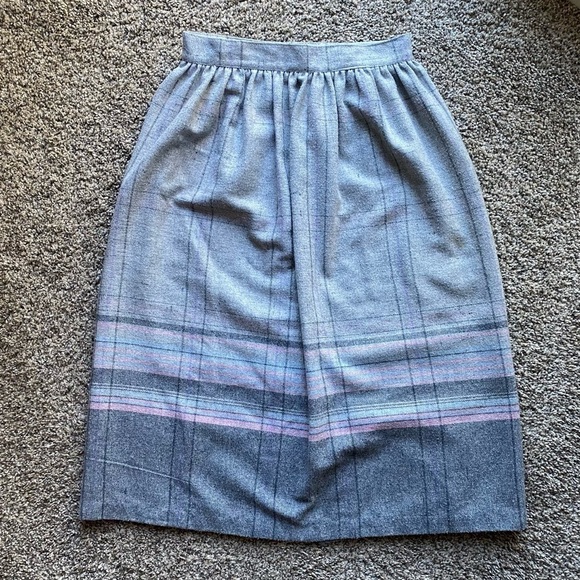 Vintage Knit Wool Button Down Skirt Sz Small - Picture 7 of 8